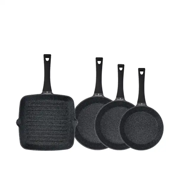 ZWIEGER BLACK STONE Komplet Patelni 20 24 28 Cm Patelnia Grillowa